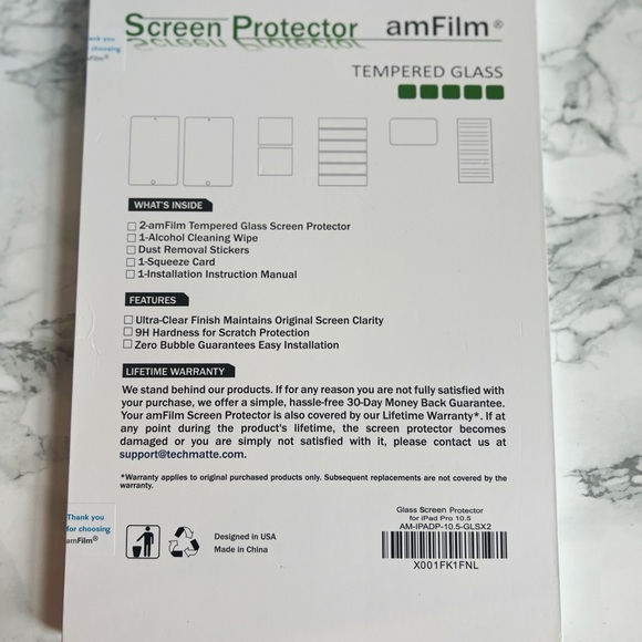 amfilm Tempered Glass Screen Protector for Apple iPad Pro 10.5" | Pack of 2 - Picture 2 of 2